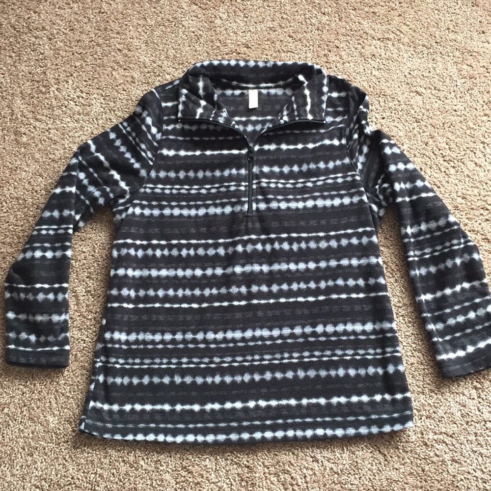 EXERTEK black and white fleece quarter zip LARGE